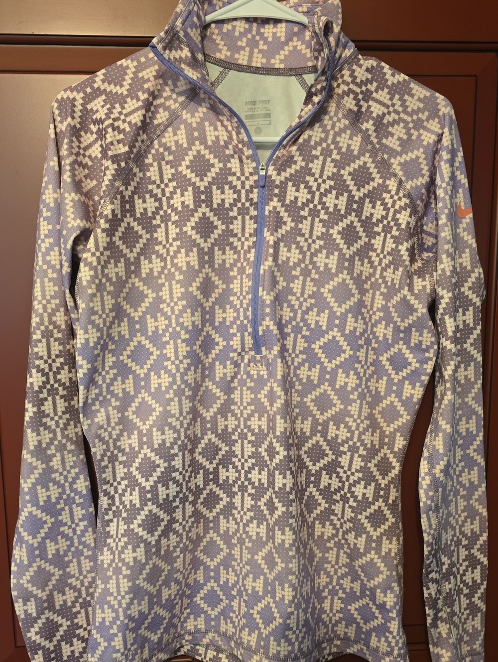 Nike Light Purple Geometric Zip-Up WoMen's Sweater